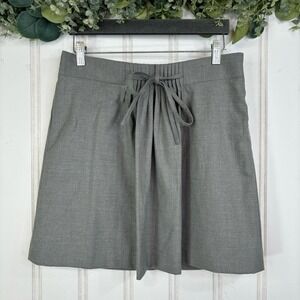 Gap Pleated Mini Skirt Women 6 Grey Stretch Career Office Work Preppy Minimalist